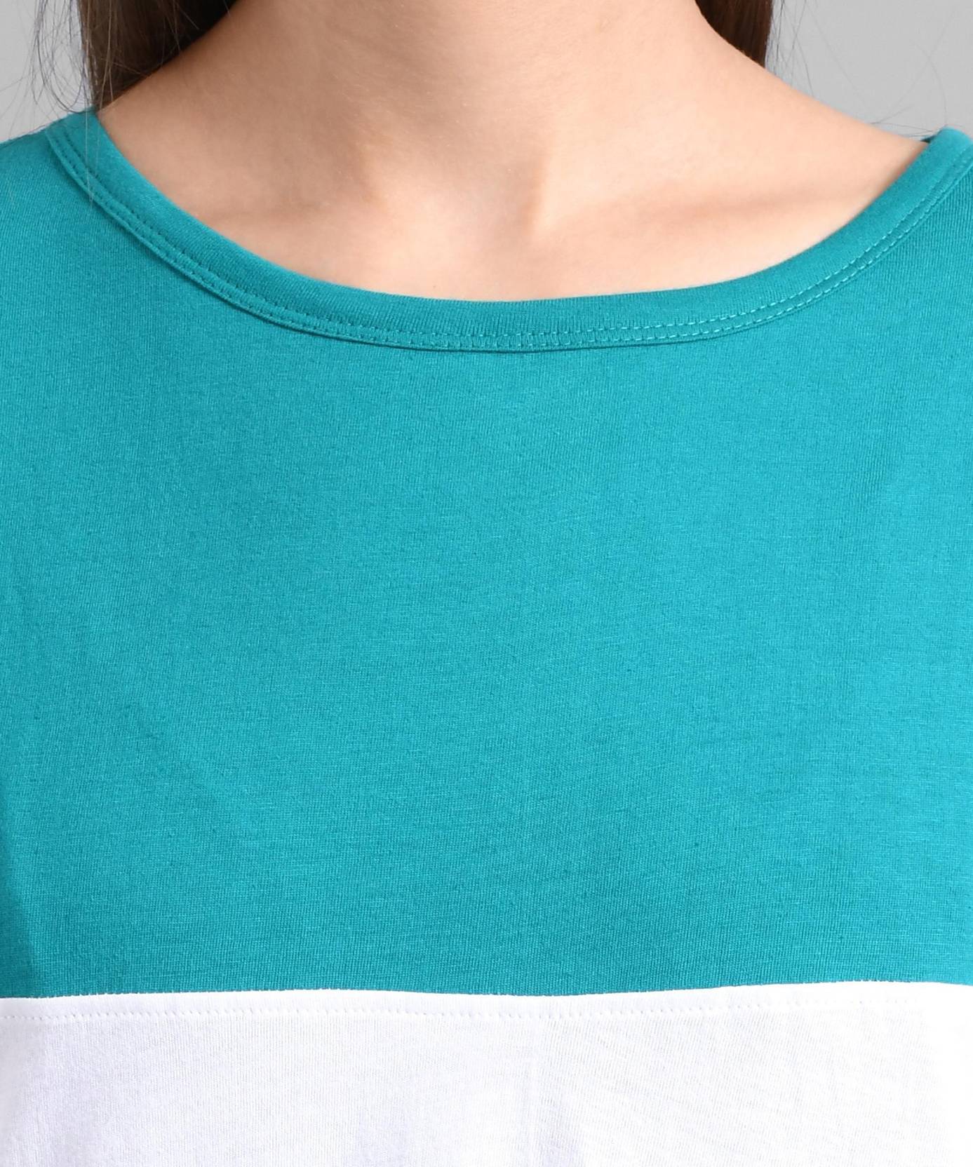 KOTTY Pack of 2 Women Colorblock Round Neck Cotton Blend Multicolor T-Shirt