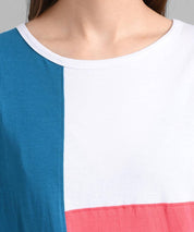 KOTTY Pack of 2 Women Colorblock Round Neck Cotton Blend Multicolor T-Shirt