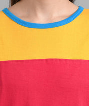 KOTTY Pack of 2 Women Colorblock Round Neck Cotton Blend Multicolor T-Shirt