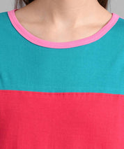 KOTTY Pack of 2 Women Colorblock Round Neck Cotton Blend Multicolor T-Shirt