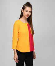 KOTTY Pack of 2 Women Colorblock Round Neck Cotton Blend Multicolor T-Shirt