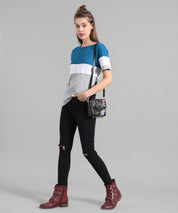 KOTTY Pack of 2 Women Colorblock Round Neck Cotton Blend Multicolor T-Shirt