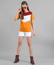 KOTTY Pack of 2 Women Colorblock Round Neck Cotton Blend Multicolor T-Shirt