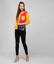 KOTTY Pack of 2 Women Colorblock Round Neck Cotton Blend Multicolor T-Shirt