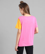 KOTTY Pack of 2 Women Colorblock Round Neck Cotton Blend Multicolor T-Shirt