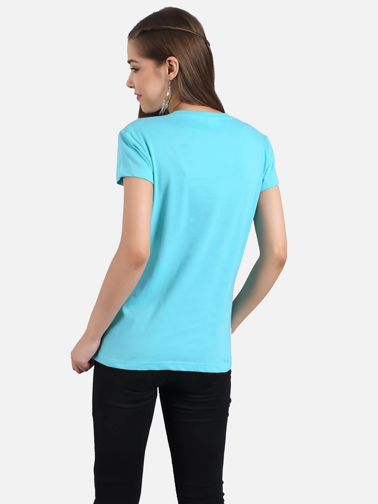 KOTTY Pack of 2 Women Printed Round Neck Cotton Blend Multicolor T-Shirt