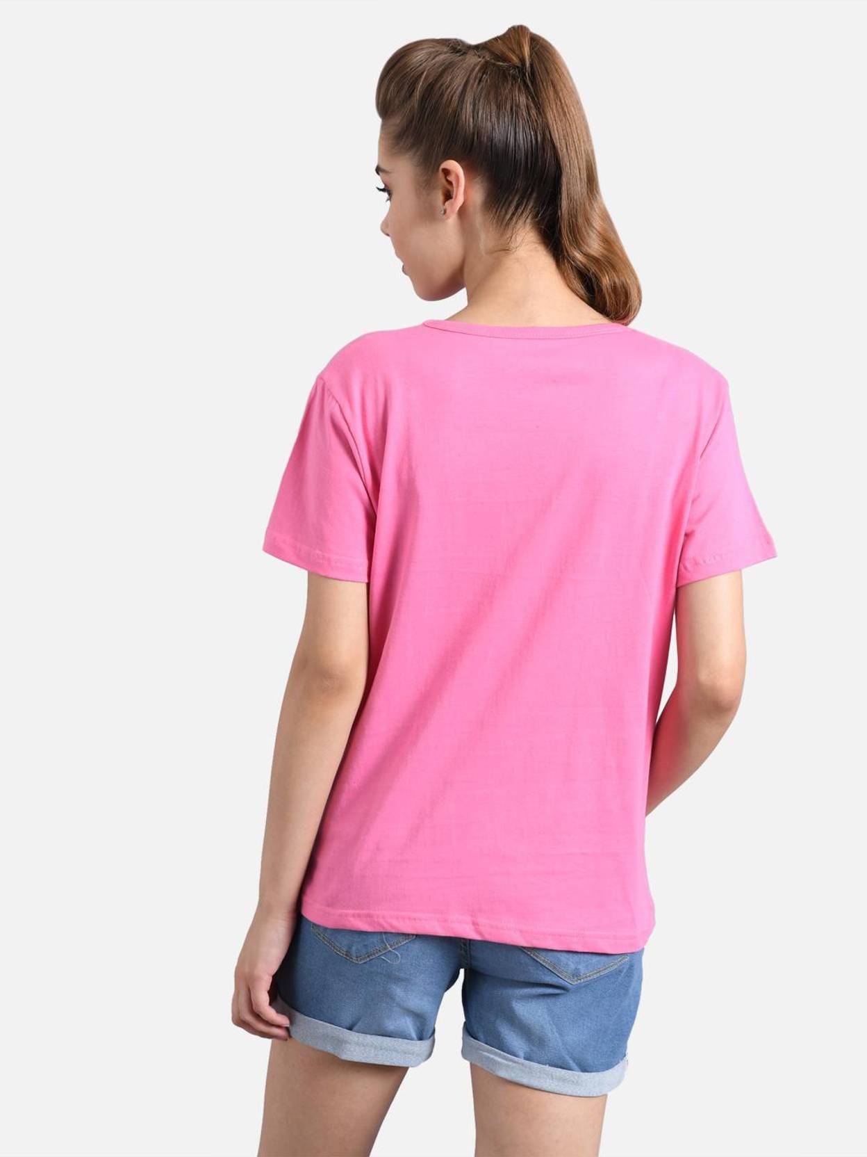 KOTTY Pack of 2 Women Printed Round Neck Cotton Blend Multicolor T-Shirt