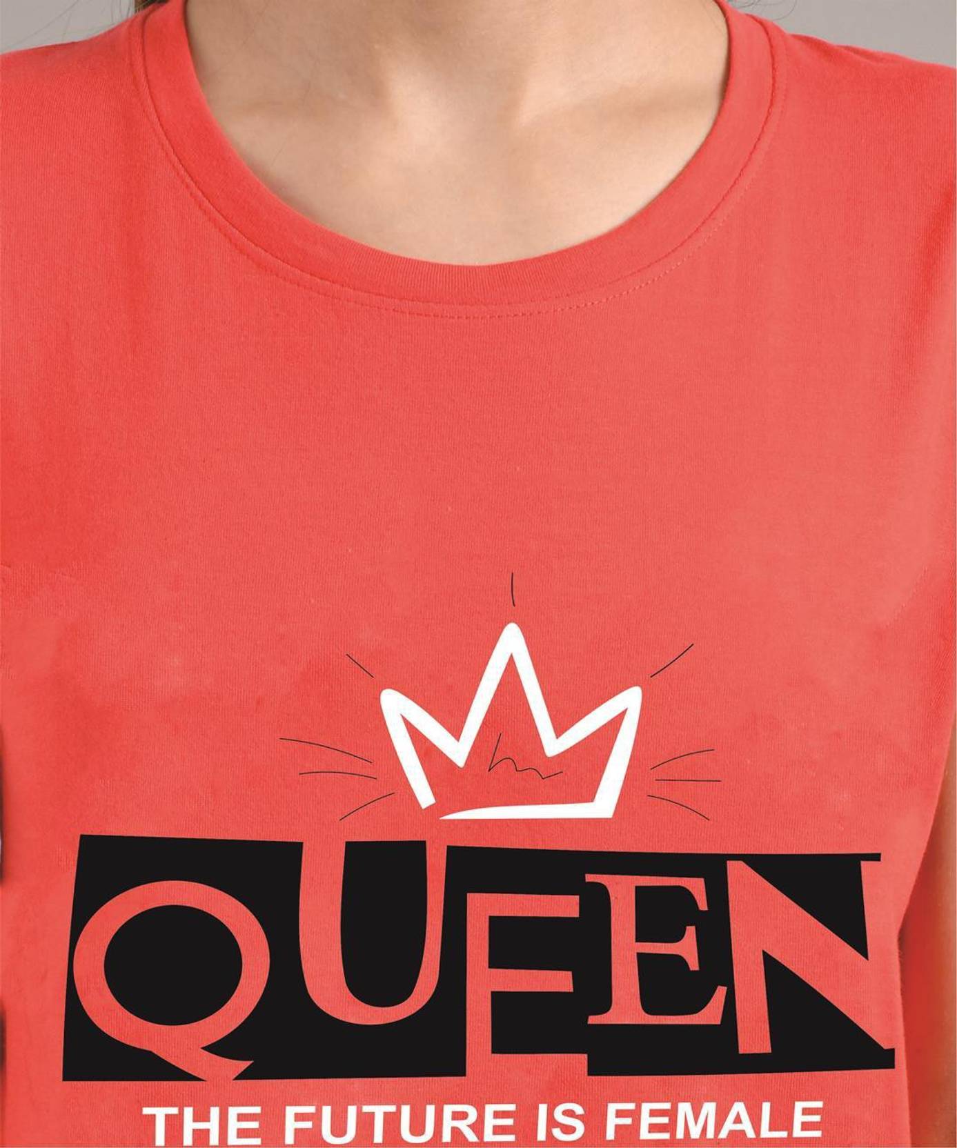 Pack of 2 Women Printed Round Neck Pure Cotton Multicolor T-Shirt