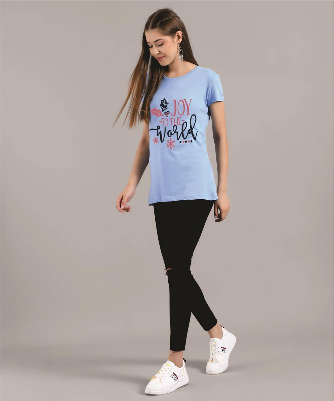 KOTTY Pack of 2 Women Printed Round Neck Pure Cotton Multicolor T-Shirt