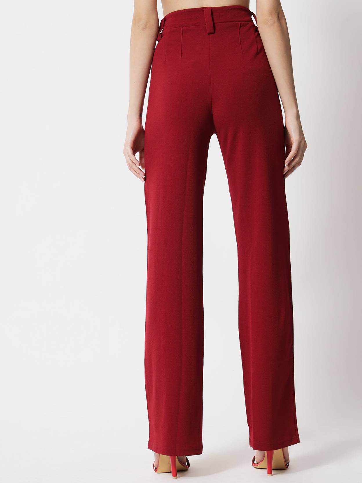 KOTTY Pack of 2 Women Regular Fit Maroon, Dark Blue Viscose Rayon Trousers