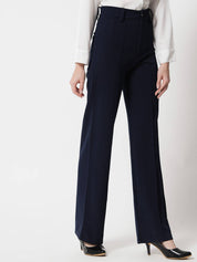 KOTTY Pack of 2 Women Regular Fit Maroon, Dark Blue Viscose Rayon Trousers