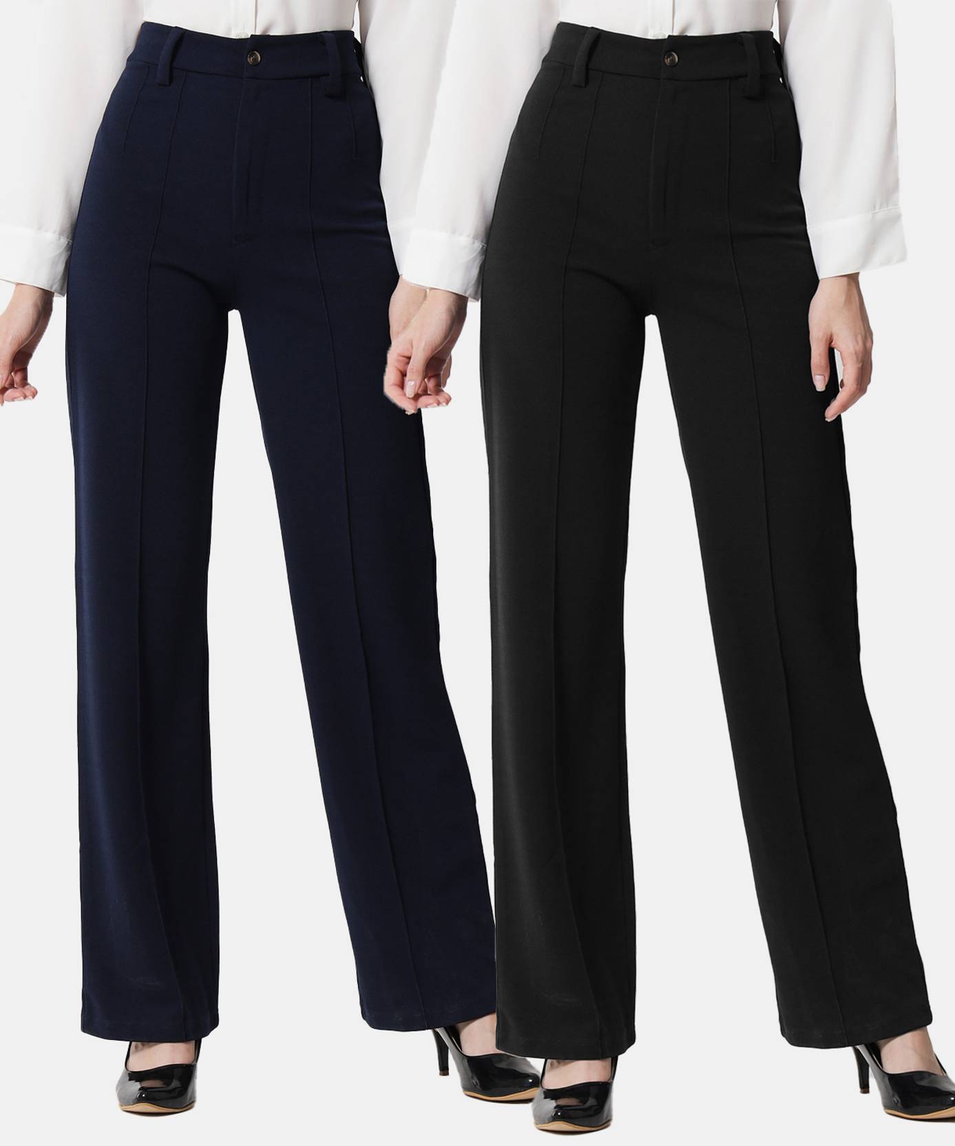 KOTTY Pack of 2 Women Regular Fit Multicolor Viscose Rayon Trousers