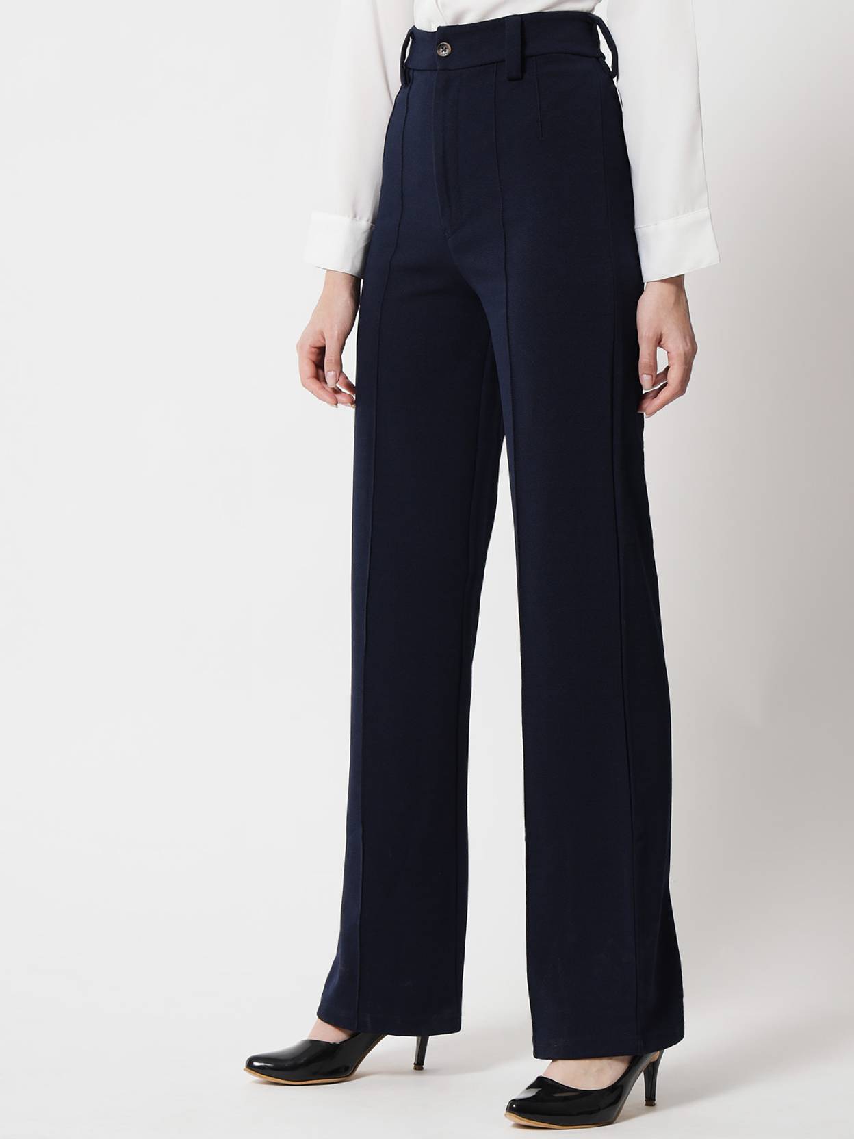 KOTTY Pack of 2 Women Regular Fit Multicolor Viscose Rayon Trousers