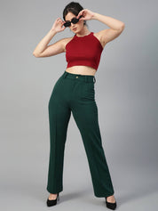 KOTTY Pack of 2 Women Regular Fit Multicolor Viscose Rayon Trousers