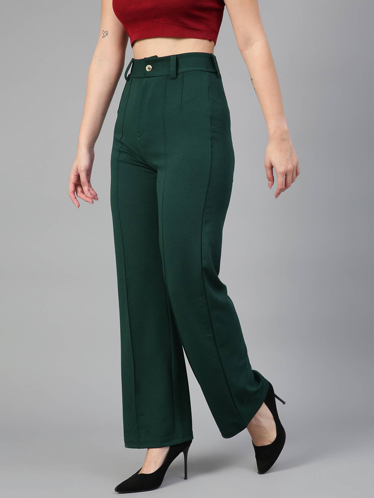KOTTY Pack of 2 Women Regular Fit Multicolor Viscose Rayon Trousers