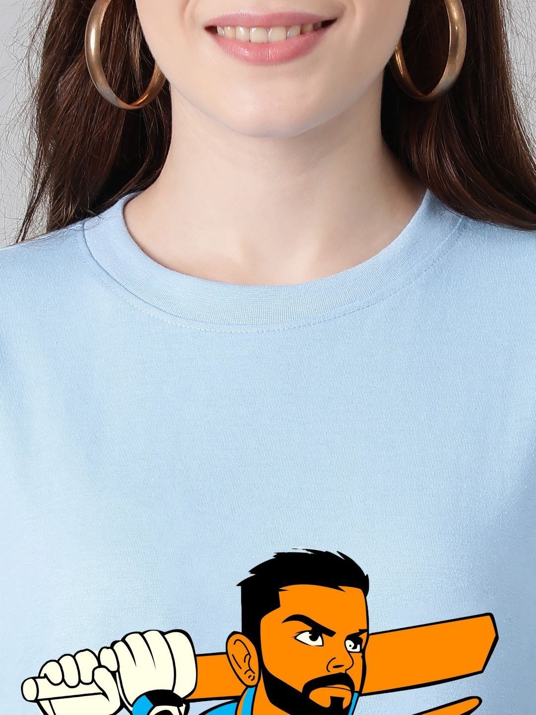 Kotty Women Graphic Printed Round Neck Cotton Oversized T-shirt