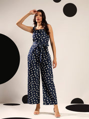 Kotty Women Floral Printed Shoulder Straps Cotton Basic Jumpsuit