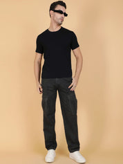 Kotty Men Solid Easy Wash Cargos Trousers