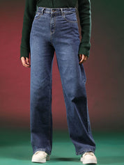 Kotty Women Straight Fit High-Rise Stretchable Cotton Jeans