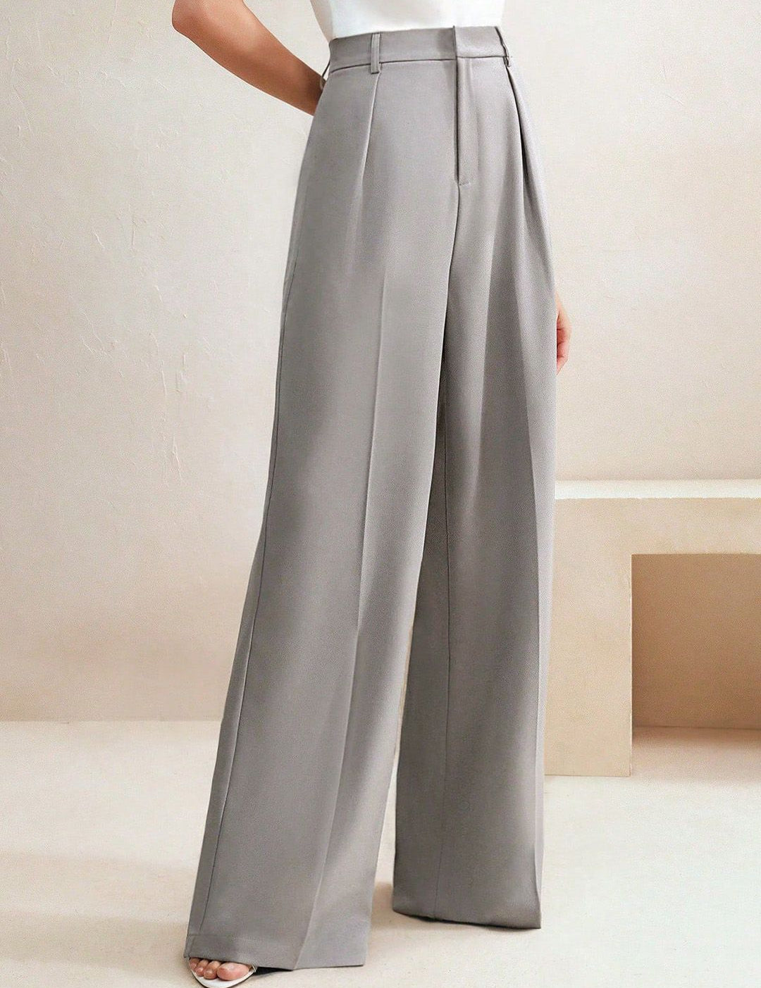 Kotty Women Wide Leg High-Rise Easy Wash Pleated Trousers