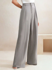 Kotty Women Wide Leg High-Rise Easy Wash Pleated Trousers