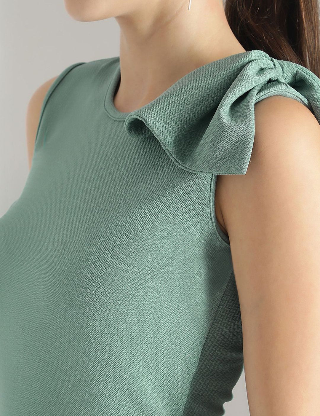 Kotty Solid Round Neck Fit & Flare Dress