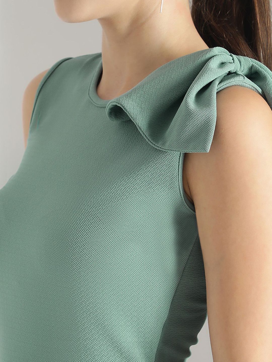 Kotty Solid Round Neck Fit & Flare Dress