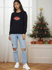 Kotty Women Printed Round Neck Pullover Sweatshirt