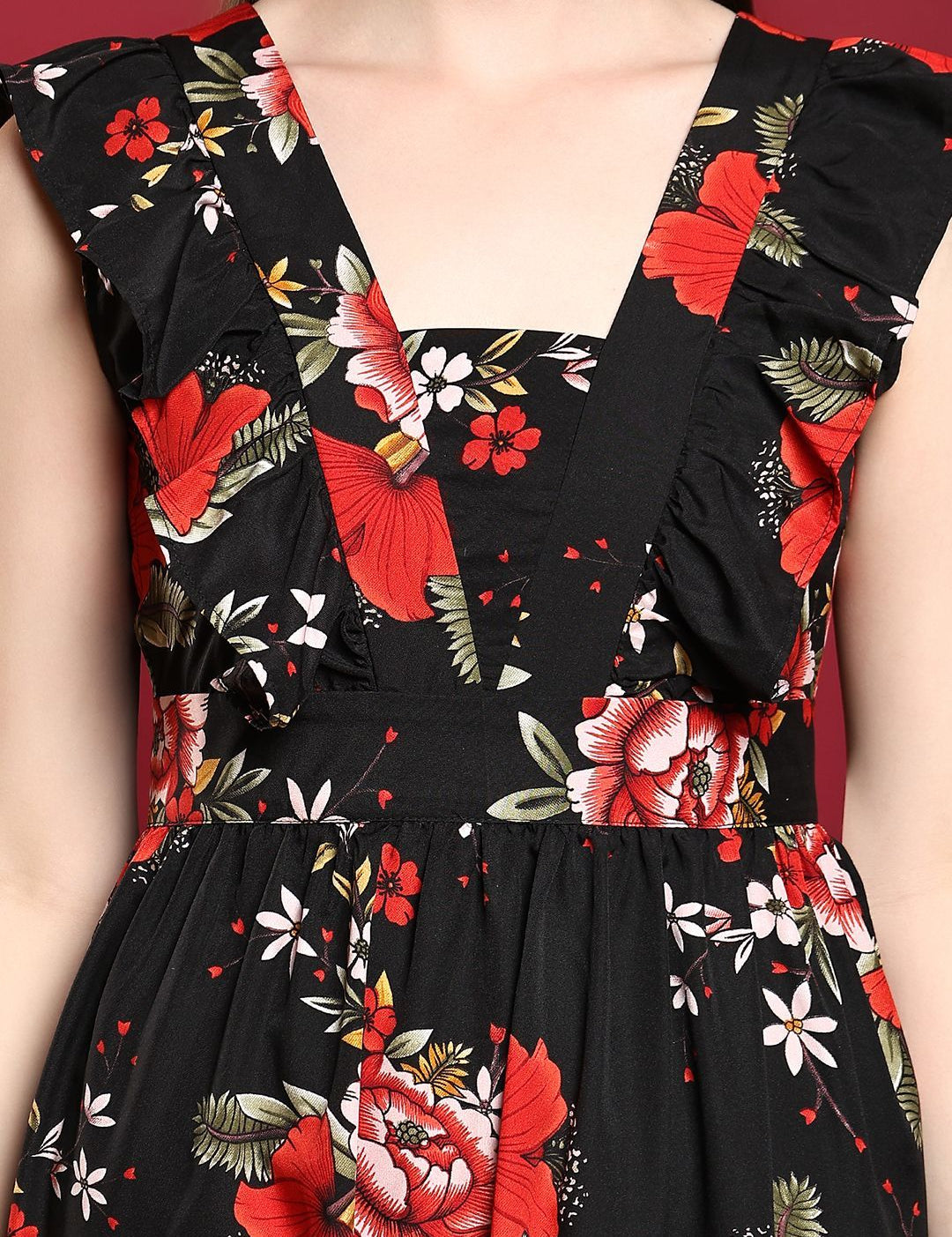 Kotty Print Crepe Fit & Flare Midi Dress