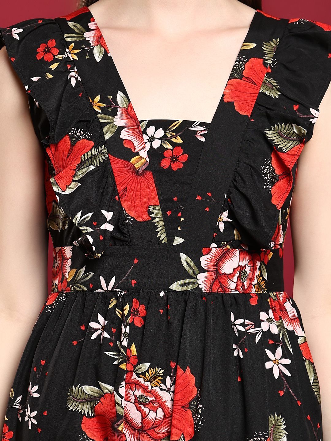 Kotty Print Crepe Fit & Flare Midi Dress