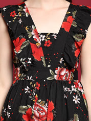 Kotty Print Crepe Fit & Flare Midi Dress