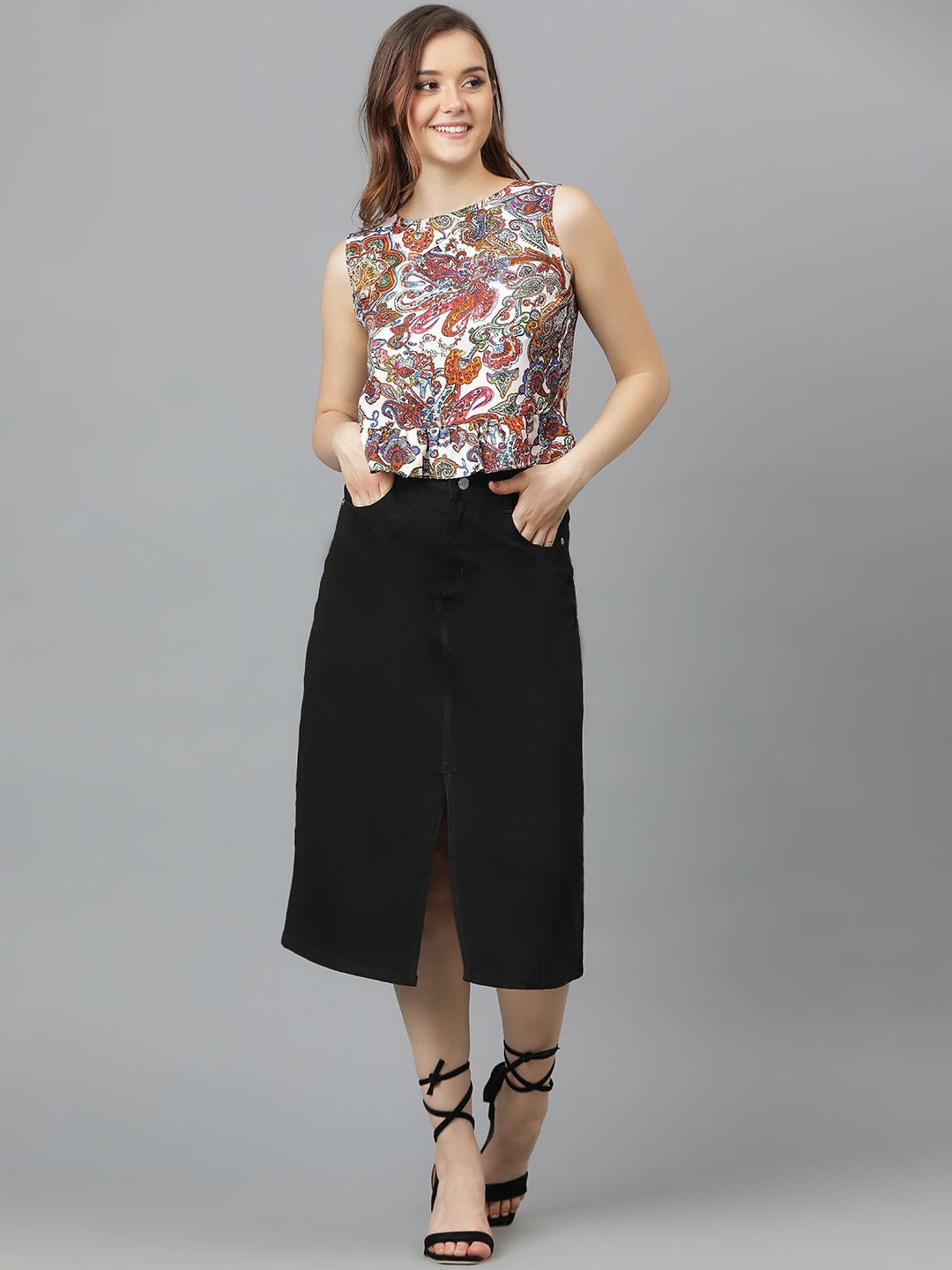 Kotty Floral Print Crepe Top