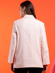 Kotty Women Solid Notched Lapel Overcoat