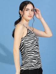 Kotty Women Abstract Printed V-Neck Top