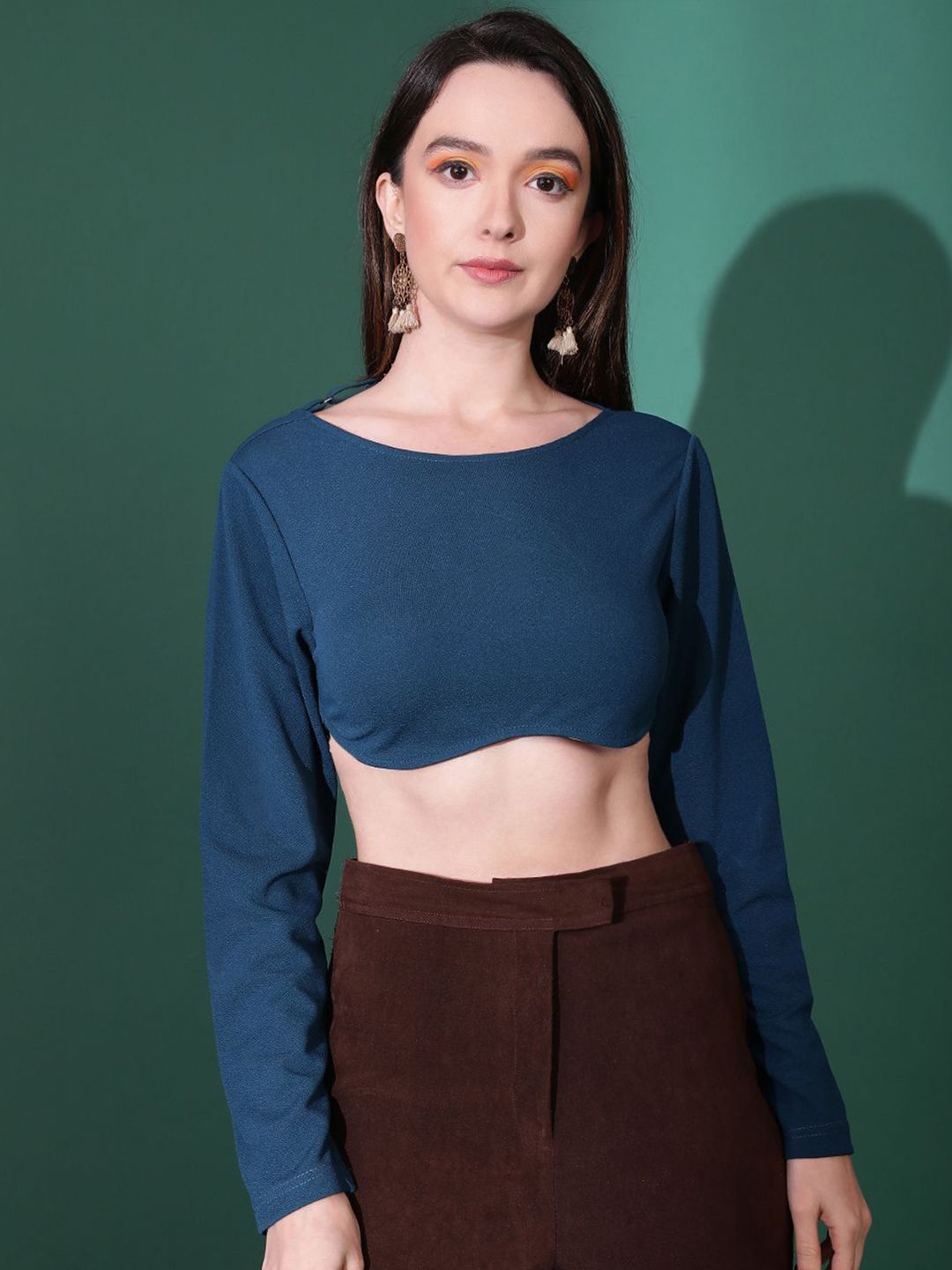 Kotty Women Solid Boat Neck Top