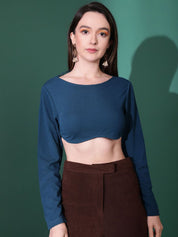 Kotty Women Solid Boat Neck Top