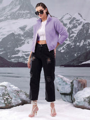 Kotty Women High Neck Front-Open Sweatshirt