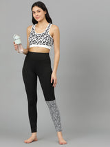 KOTTY  Printed Women Black Tights