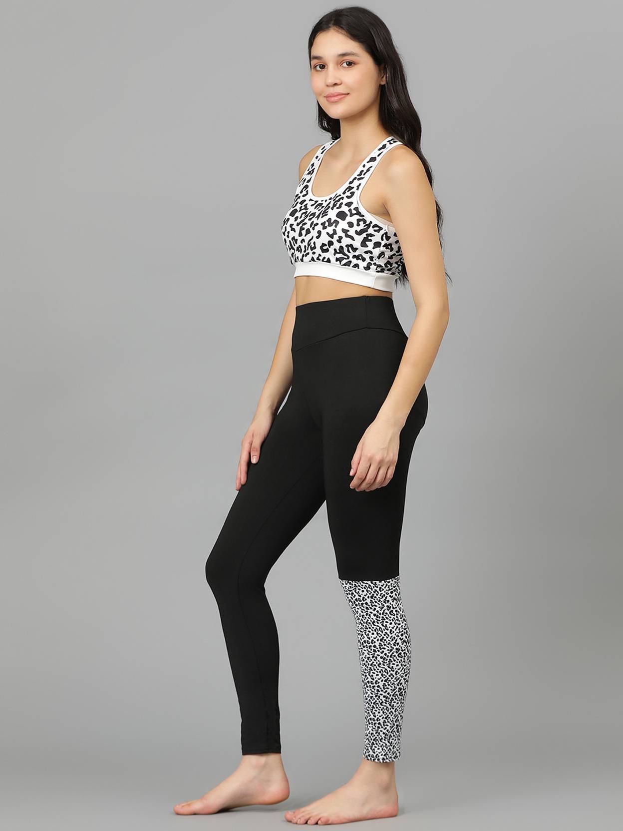 KOTTY  Printed Women Black Tights