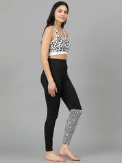 KOTTY  Printed Women Black Tights