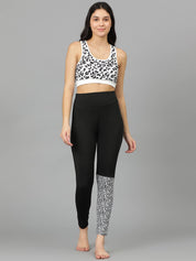 KOTTY  Printed Women Black Tights