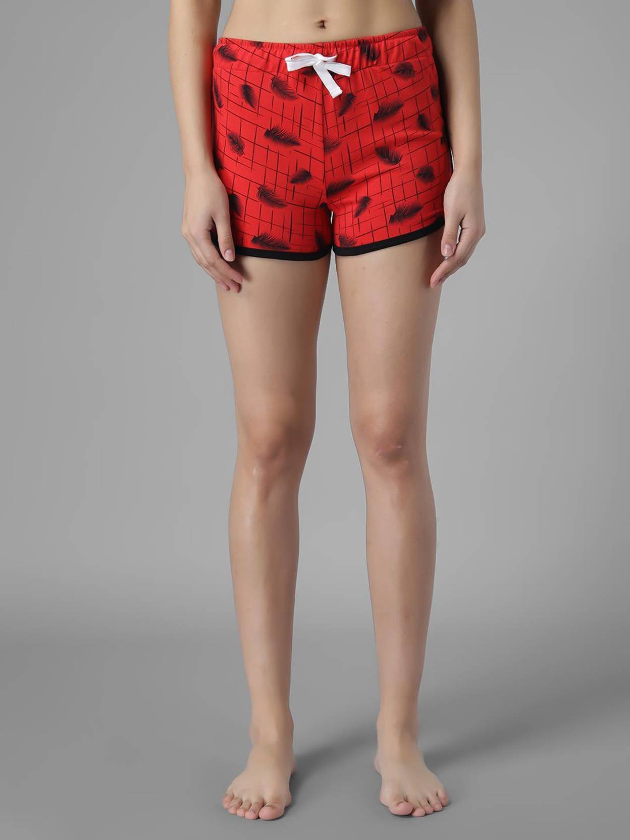 KOTTY  Printed Women Red Night Shorts