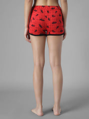 KOTTY  Printed Women Red Night Shorts