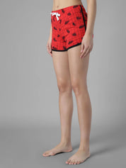 KOTTY  Printed Women Red Night Shorts