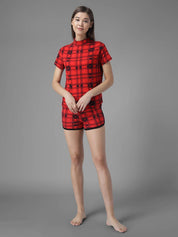 KOTTY  Printed Women Red Night Shorts