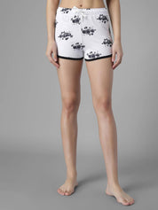 KOTTY  Printed Women White Night Shorts