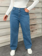 Kotty Women High Rise Straight Wide Fit Denim Jeans