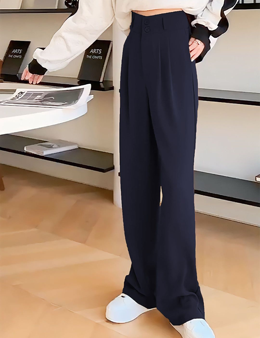 Kotty Women High-Rise Easy Wash Pleated Trousers