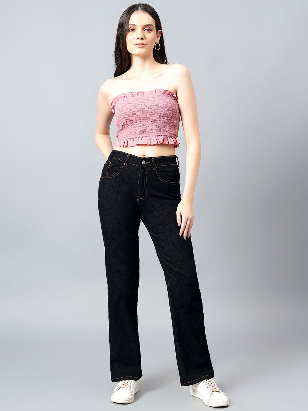 Kotty Women Straight Fit High-Rise Stretchable Jeans