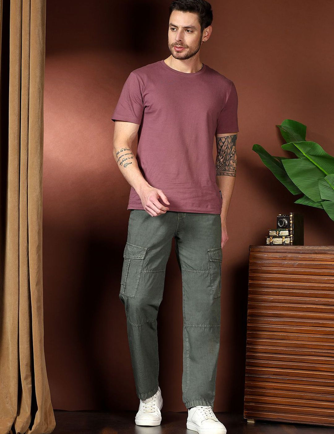 Kotty Men Relaxed Easy Wash Cargos Trousers